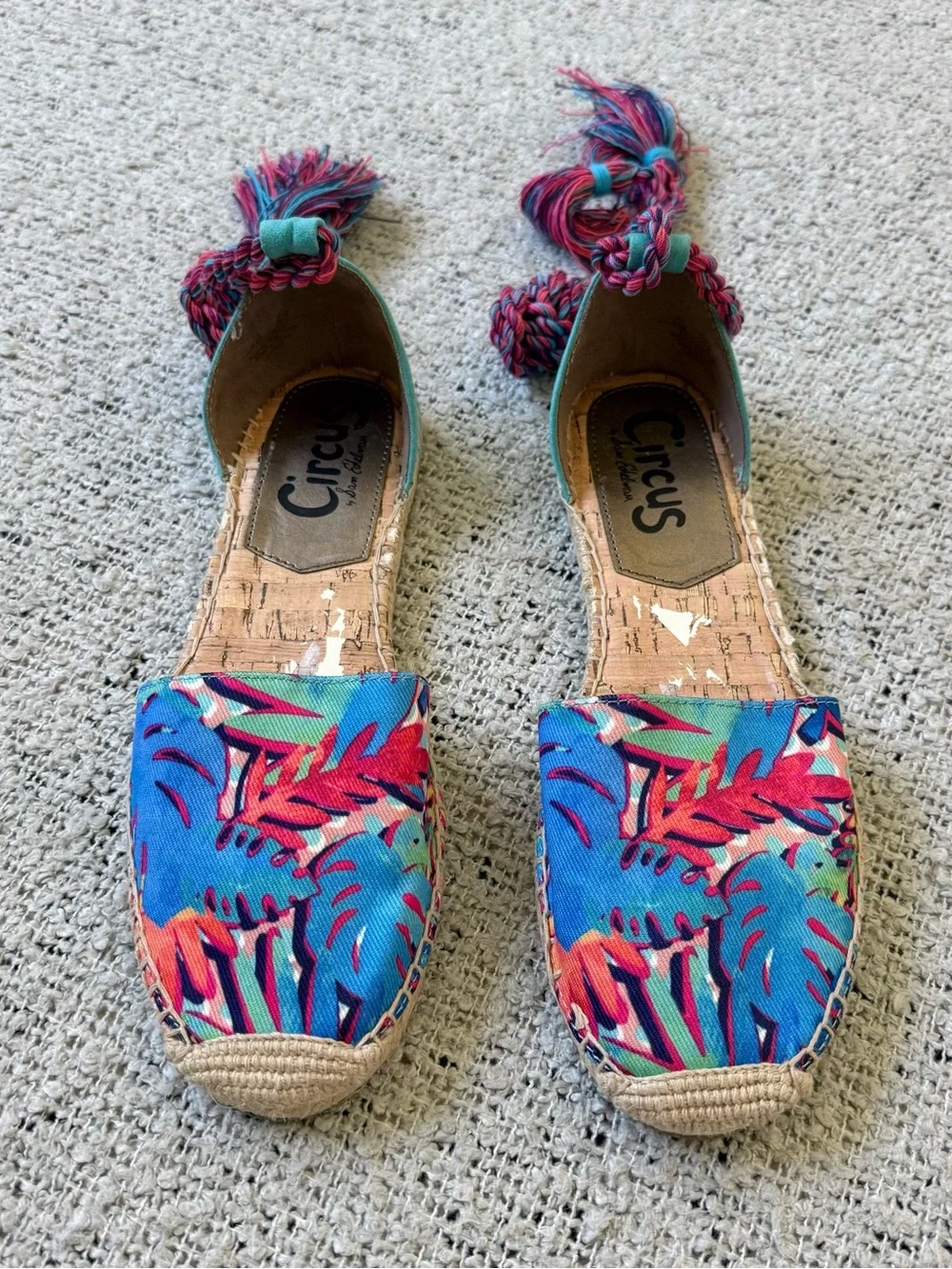 Circus by Sam Edelman Blue Tropical Espadrille Sandals 8.5